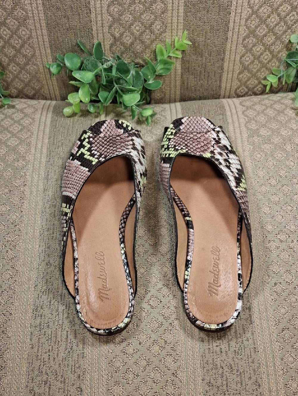 Madewell Erica Peep Toe Snakeskin Flats - Picture 11 of 14